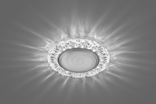 Светильник встраиваемый с белой LED подсветкой Feron CD4023 потолочный GX53 без лампы прозрачный фото 2