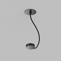 TR5514-BK Встраиваемое основание с возможностью подачи питания треку-ремню Belty, серия Base. Не вмещает блок питания. D65мм, монтажный D50мм, коннектор на проводе, L200-1500мм, IP20, черный, алюминий