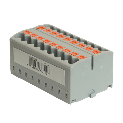 Зажим блочный (групп) для распред.тока нагрузки push-in на 18 точек, сеч 2,5 мм2, 450V, 24А,серый LD580 PTFIX 18/25 фото 5
