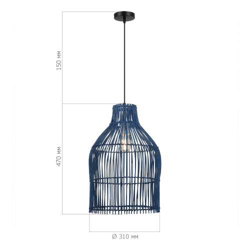 SL1513.403.01 Светильник подвесной ST-Luce Черный/Синий E27 1*40W CESTA фото 2 SL1513.403.01 Светильник подвесной ST-Luce Черный/Синий E27 1*40W CESTA фото 2