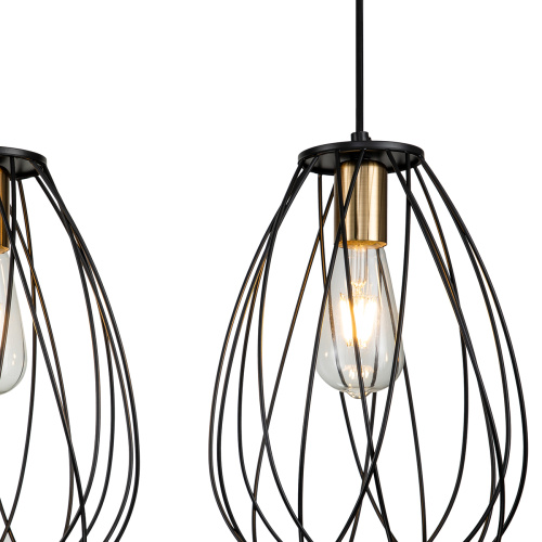 Подвесной светильник Escada 10180/3S E27*60W Black/Brass фото 3