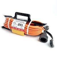 Удлинитель-шнур на рамке 1-местный с/з Stekker, HM05-01-20  (US1), 3*1,5мм2, 20м, 220В, 16А, Home, оранжевый (40162)