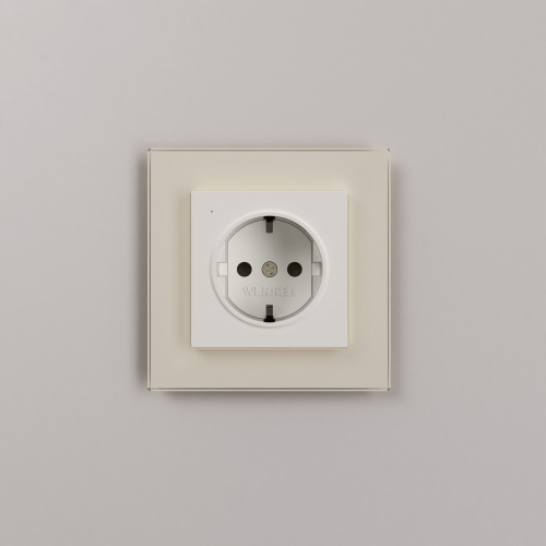 Розетка с подсветкой W (айвори матовый) W1171462 фото 2