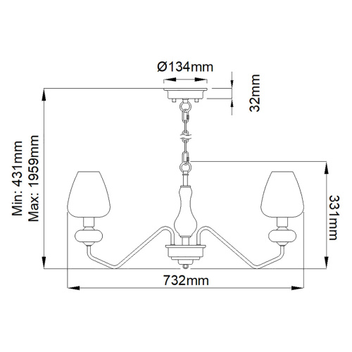 Люстра  Elstead Lighting , Арт. DL-ARMAND3-AB фото 2