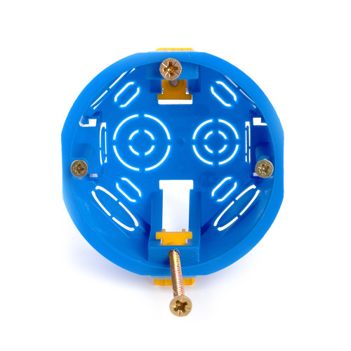 Подрозетник STEKKER EBX20-02-2 с лапками для полых стен, синий (без инд. стикера) фото 2 Подрозетник STEKKER EBX20-02-2 с лапками для полых стен, синий (без инд. стикера) фото 2