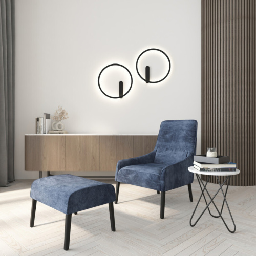 DK5035-BK Бра ROUND со светодиодом, IP20, 24W, 3000/4000/6500K, черный, алюминий фото 8