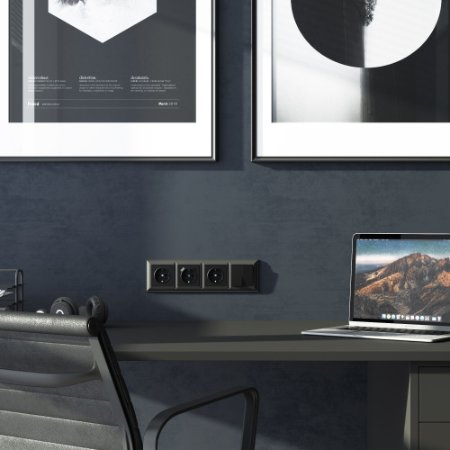 Розетка с заземлением, шторками и USB тип A+C (черный матовый) W1171708 фото 8 Розетка с заземлением, шторками и USB тип A+C (черный матовый) W1171708 фото 8