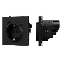 Механизм розетки с USB зарядкой SCT-NOBE-MUAC-SFPL-BK (230V, 16A) Arlight 054285
