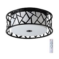 7700/40L AVRA LED SN 596 Светильник металл/ткань/стекло/белый/черный LED 40Вт 3000-6000K D500 IP20 пульт ДУ FABIANA