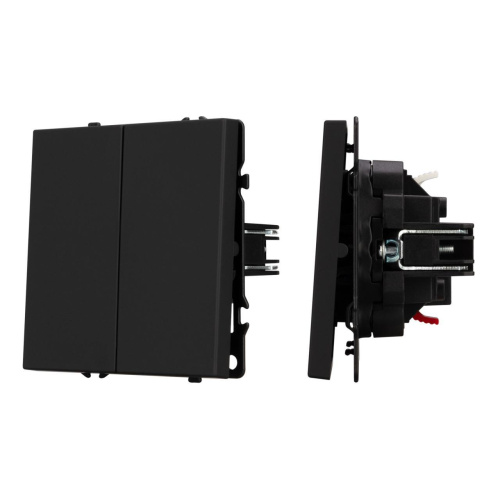 Механизм выключателя двухклавишный проходной SWT-NOBE-MKP2-SFPL-BK (230V, 10A) Arlight 054255 Механизм выключателя двухклавишный проходной SWT-NOBE-MKP2-SFPL-BK (230V, 10A) Arlight 054255