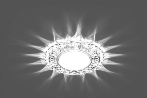 Светильник встраиваемый с белой LED подсветкой Feron CD4024 потолочный GX53 без лампы прозрачный фото 4