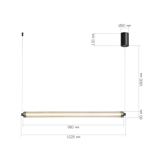 SL6224.413.01 Светильник подвесной ST-Luce Черный/Прозрачный LED 1*30W 4000K BAMBOO фото 3