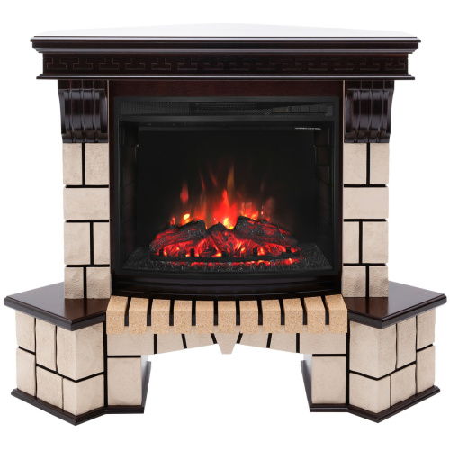 Электрокамин RealFlame Stone Coner AO античный дуб c Evrika 25,5 LED фото 2