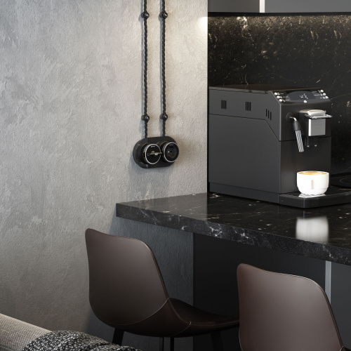 Переключатель/выключатель одноклавишный Vintage черный матовый/хром W5812051 фото 5