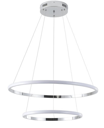 Люстра подвесная светодиодная хром LED 63Вт D40+60см Zortes RINGOLIGHT ZRS.33322.63C фото 3 Люстра подвесная светодиодная хром LED 63Вт D40+60см Zortes RINGOLIGHT ZRS.33322.63C фото 3