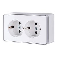Розетка двойная с заземлением Gallant белая W5072101