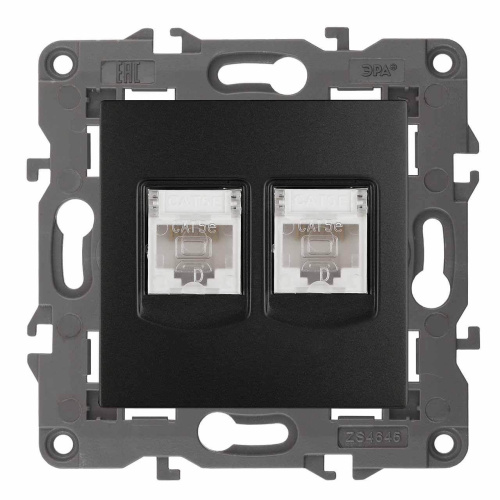 Розетка информационная 2XRJ45 ЭРА Elegance 14-3108-05 Б0034312 Розетка информационная 2XRJ45 ЭРА Elegance 14-3108-05 Б0034312