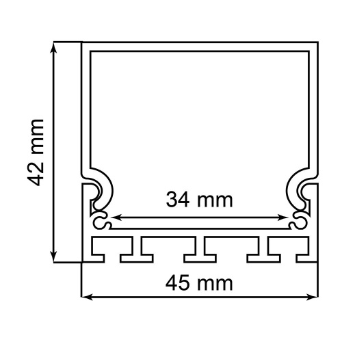 Профиль  накладной 42х45мм, алюминиевый, серебро, 2м, CAB268 фото 2