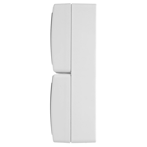 Розетка 2-местная с крышкой с/з STEKKER PST16-22-54V, пластик АВS, 250В, 16А, IP54,  белый/серый фото 5