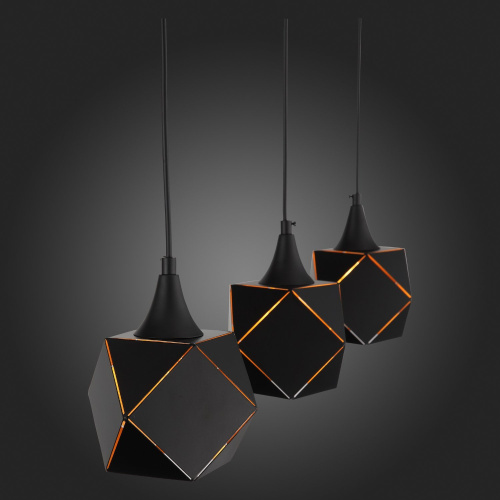 SL258.403.03 Люстра подвесная ST-Luce Черный/Черный, Золото E14 3*40W ENIGMA фото 3