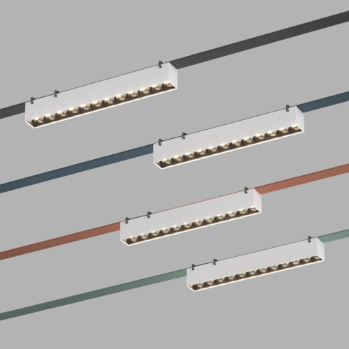 DK5571-WB Cветильник для трека-ремня Belty, серия Grill, со светодиодом, L323*W40*H45мм, 48V DC, 12W, RA90, 24°, 3000K, IP20, белый с черным, алюминий фото 6 DK5571-WB Cветильник для трека-ремня Belty, серия Grill, со светодиодом, L323*W40*H45мм, 48V DC, 12W, RA90, 24°, 3000K, IP20, белый с черным, алюминий фото 6
