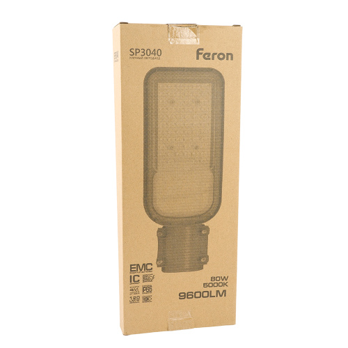 Светодиодный уличный консольный светильник Feron SP3040 80W 5000K 230V, серый фото 10
