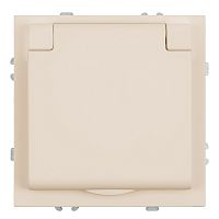 Розетка 1-местная с крышкой с защ. штор, STEKKER, с/з, IP42, 250В, 16А, серия Эмили, RST16-5112-08, кашемир, soft touch