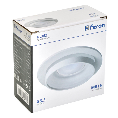 Светильник встраиваемый Feron DL362 LUNA  потолочный MR16 G5.3 белый фото 11