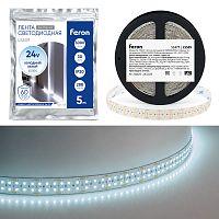 Лента светодиодная двухрядная, 288SMD(2835)/м 30Вт/м 24V 5000*20*1.8мм 6500К, IP20 , LS509 FERON