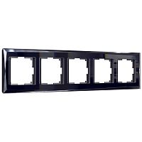 Рамка из стекла на 5 постов Diamant черный W0051208