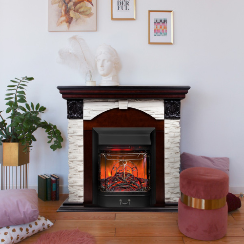 Каминокомплект DUBLIN LUX/ДУБЛИН ЛЮКС Античный дуб с очагом Электроочаг MAJESTIC LUX RC/МАДЖЕСТИК С ПУЛЬТОМ фото 3