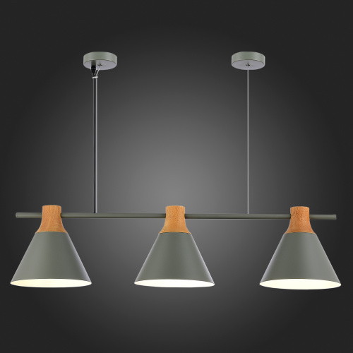 SLE125113-03 Светильник подвесной Серый/Серый, Светлое дерево E27 3*60W MODICA фото 7