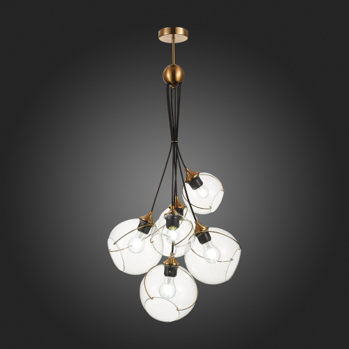 SLE103103-06 Светильник подвесной Золотистый/Прозрачный E27 6*60W SATTURO фото 3