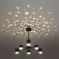 8234/6C COMFI LN25 000 черный, металл/акрил Люстра потолочная GX53 LED 6*10W + LED-проектор 3*5W 2700К 220V VIRSAVA