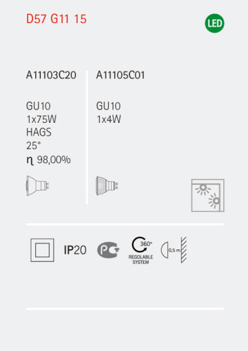 Настенный/Потолочный светильник D57G1115 фото 3 Настенный/Потолочный светильник D57G1115 фото 3