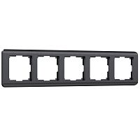 Рамка из поликарбоната на 5 постов Stream графит W0052104