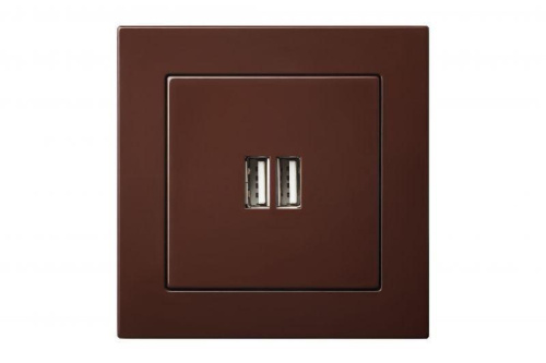 Розетка 2xUSB Liregus Epsilon коричневый 28-1453 фото 3