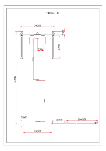 Торшер Moderli V10758-4F Levi фото 6