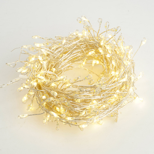 Светодиодная гирлянда Кластер (на проволоке) Feron CL584 линейная 400 LED 12м 2700К, c питанием от сети 230V, прозрачный шнур фото 4