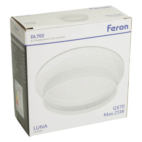Светильник встраиваемый Feron DL702 LUNA потолочный GX70 белый круг фото 10