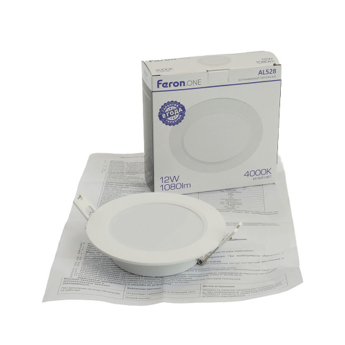 Светодиодный светильник Feron.ONE AL528 встраиваемый 12W 4000K белый фото 5