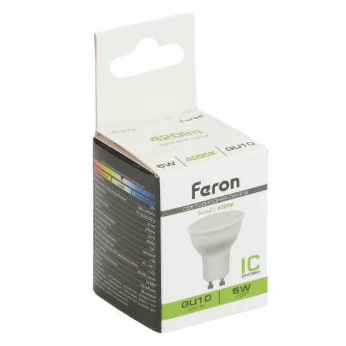 Лампа светодиодная Feron LB-272 MR11 GU10 5W 175-265V 6400K фото 4