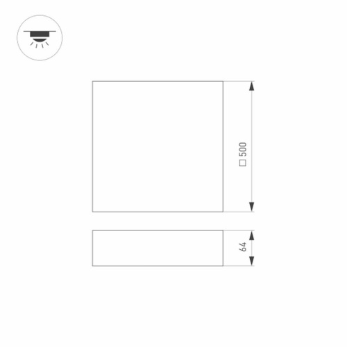 Потолочный светильник Arlight SP-QUADRO-S500x500-50W Warm3000 034802 фото 3 Потолочный светильник Arlight SP-QUADRO-S500x500-50W Warm3000 034802 фото 3