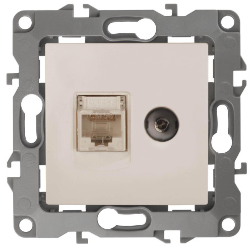 Розетка комбинированная RJ45+TV ЭРА 12 12-3110-02 Б0027442 Розетка комбинированная RJ45+TV ЭРА 12 12-3110-02 Б0027442