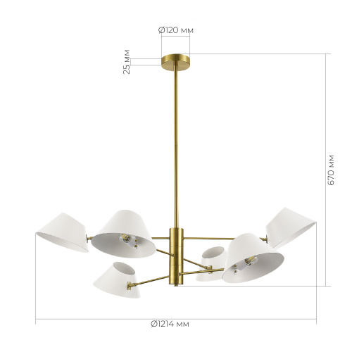SLE1253-353-06 Светильник подвесной Латунь/Белый E14 6*60W NORBI фото 3