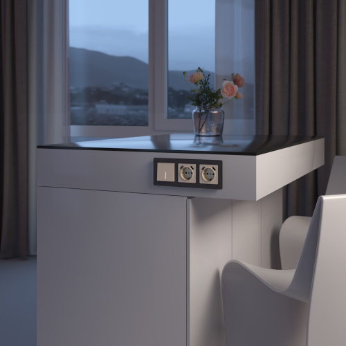 Выключатель одноклавишный с подсветкой (айвори акрил) W1110143 фото 2 Выключатель одноклавишный с подсветкой (айвори акрил) W1110143 фото 2