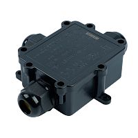 Распределительная коробка STEKKER LD550, количество вводов: 3, поликарбонат, нейлон, цвет черный, размер 126,2*102,8*35,3мм.