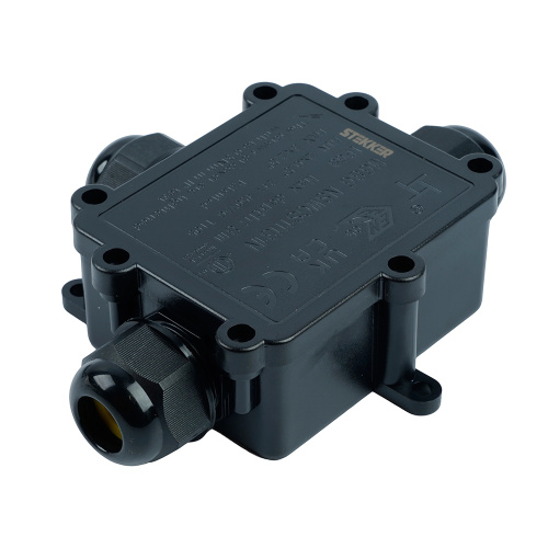 Распределительная коробка STEKKER LD550, количество вводов: 3, поликарбонат, нейлон, цвет черный, размер 126,2*102,8*35,3мм.
