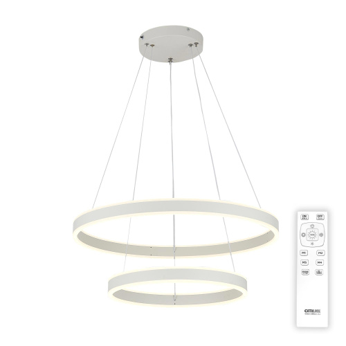 Citilux Дуэт CL719640 LED Люстра подвесная с пультом Белая Citilux Дуэт CL719640 LED Люстра подвесная с пультом Белая