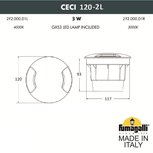 Грунтовый светильник FUMAGALLI CECI 120-2L 2F2.000.000.AXG1L фото 3